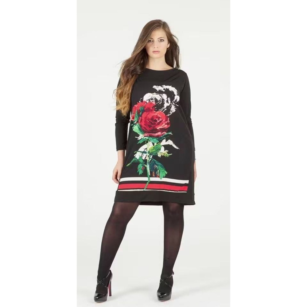 Bold Graphic TShirt Dress with Pleated Mesh Back by Dzhavael Couture